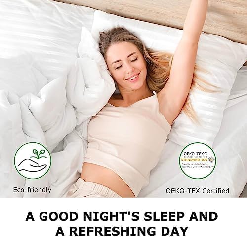 Pillows Queen Size Set of 2, Soft Bed Queen Pillows for Sleeping, Down Alternative Pillows 2 Pack for Back, Stomach or Side Sleepers, Fluffy Cooling Hotel Pillows, Machine Washable