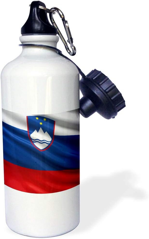 3dRose Flag of Slovenia Waving in The Wind-Sports Water Bottle, 21oz , 21 oz, Multicolor