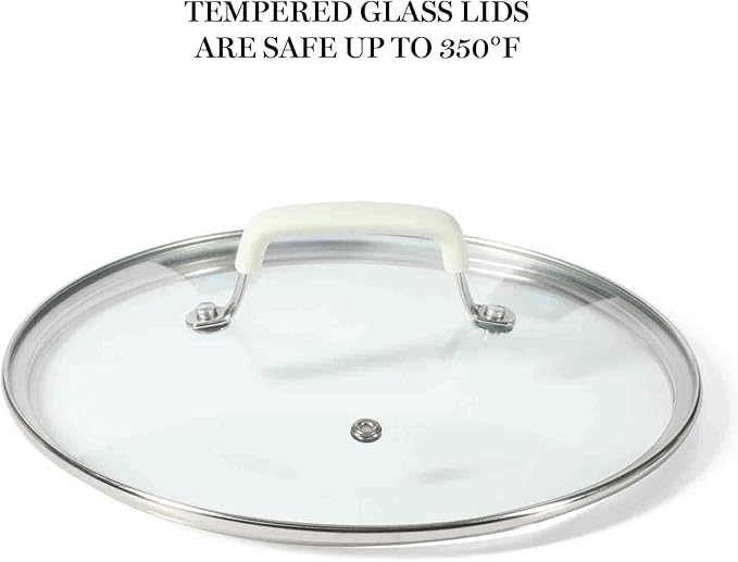 Martha Stewart Heathland Premium Nonstick PFA Free Ceramic Interior 10-Piece Tapered Aluminum Cookware Set - Linen White