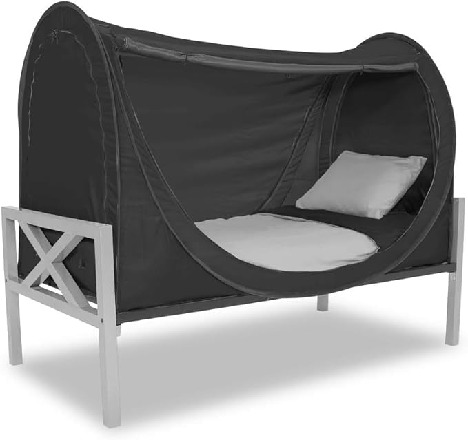 Privacy Pop up Eclipse Bed Tent Bed Drapes (Black, Twin)