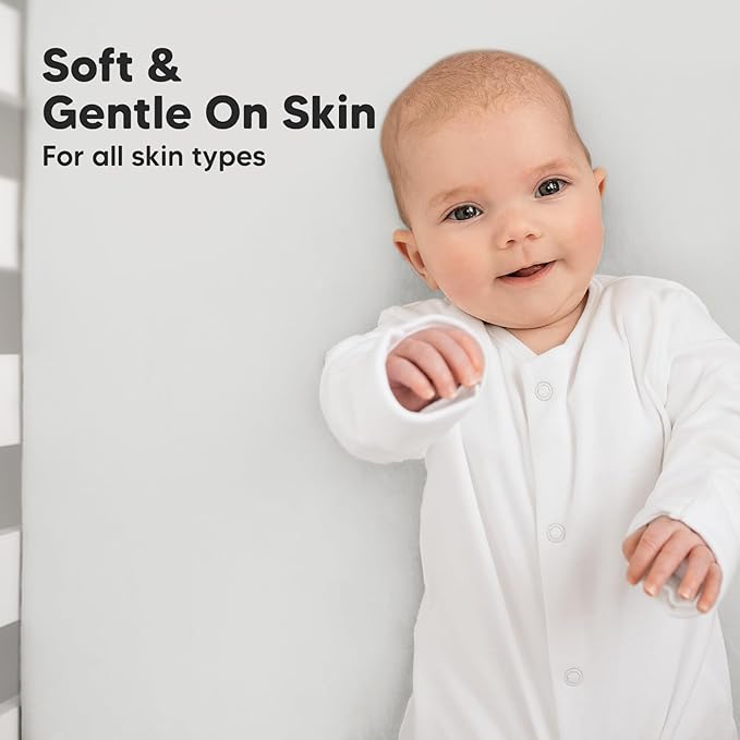 2-Pack Crib Sheets for Boys,Girls - Viscose Derived from Bamboo Fitted Crib Sheet, Organic Baby Crib Sheets, Crib Mattress Sheet,Toddler Bed Sheets,Baby Sheets for Crib Fitted Sheets(French Gray)