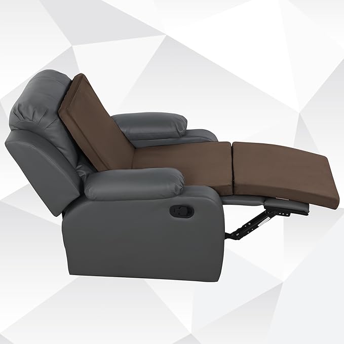 HOMBYS 3-in-1 Recliner Seat Cushion with Lumbar Support Pillow & Footrest, Multi-Functional Adjustable Height 2" to 6" for You to Choose, Non-Slip Memory Foam Chair Cushion for Elderly, Brown