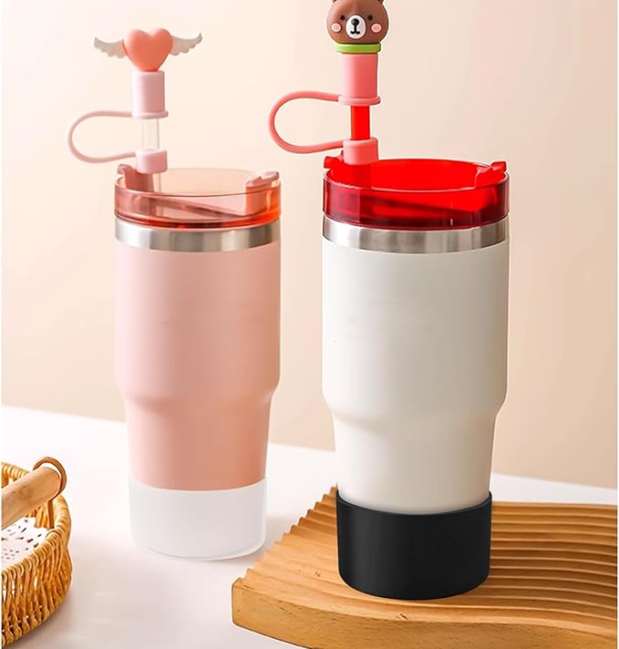 2 Pcs 3 Inch / 75mm Black Water Bottle Boot, Silicone Tumbler Sleeve Water Bottle Bumper, Tumbler Accessories Water Bottle Bottom Protector for 20oz 30oz 40oz Tumbler Water Bottle