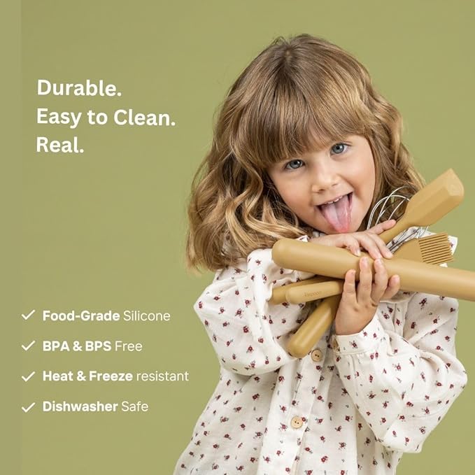 Premium baking utensils for kids: safe, simple & smart. 100% food grade silicone