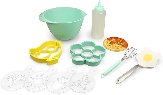Rise and Shine Breakfast Making Set, 5-piece with Recipes for Kids (Pan Not Included)