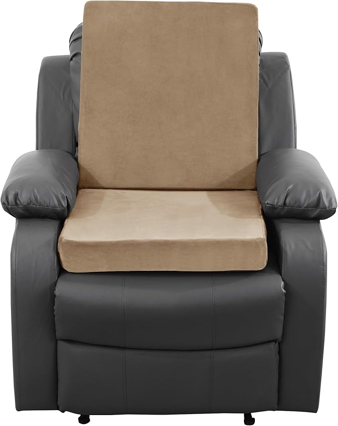 HOMBYS Memory Foam Lumbar Support Pillow for Recliner with Recliner Chair Seat Cushion-Thick Seat Cushion for Elderly with Long Back Support, Extra Large & Non-Slip