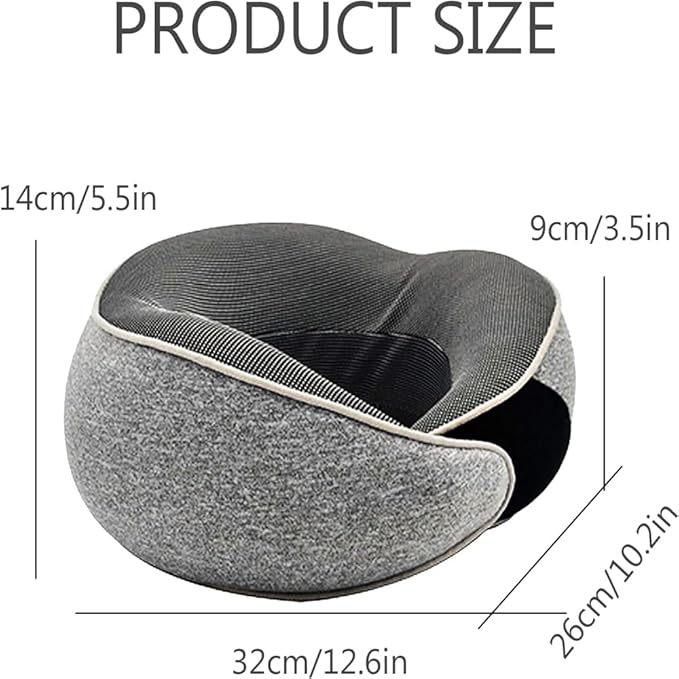 Travel Neck Pillow, Neck Pillow for Traveling, Memory Foam Travel Neck Pillow for Airplanes, Car, Office (Gray)