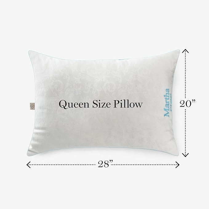 MARTHA STEWART Heirloom Jacquard 2 Piece Bed Pillow Set, 385 TC, Down-Alternative, Standard/Queen