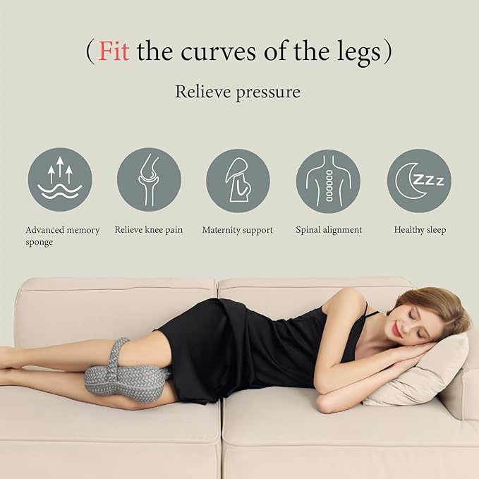 Knee &Leg Pillow for Side Sleepers-Mermory Foam Pillow for Between Legs-Sciatica Pain Relief-Knee,Legs and Back Relief. (Navy blue), DC-0888