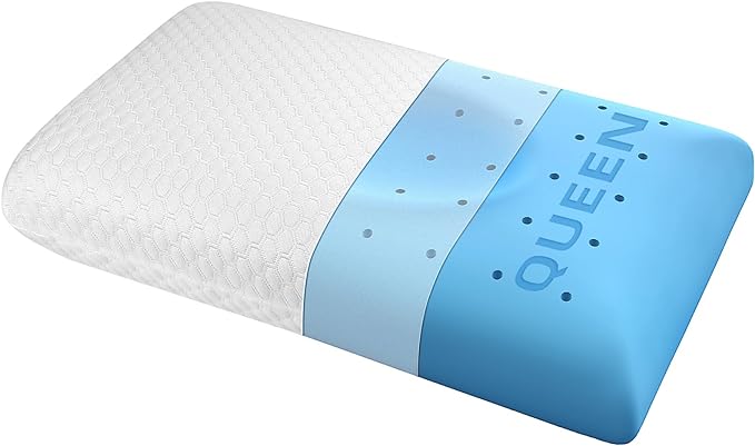 inight Queen Memory Foam Pillow, Side Sleeper Pillow, Queen Pillow for Back Sleepers, Ergonomic Pillow, Memory Foam Pillow Queen Size, Oeko-TEX & CertiPUR-US