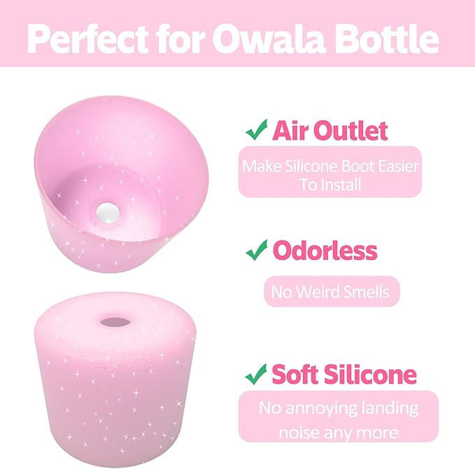 2PCS Silicone Water Bottle Boot for Owala 24oz 32oz 40oz,Anti-Slip Protective Sleeve Bottom Bumper Protector for FreeSip, Twist, and Flip Water Bottles