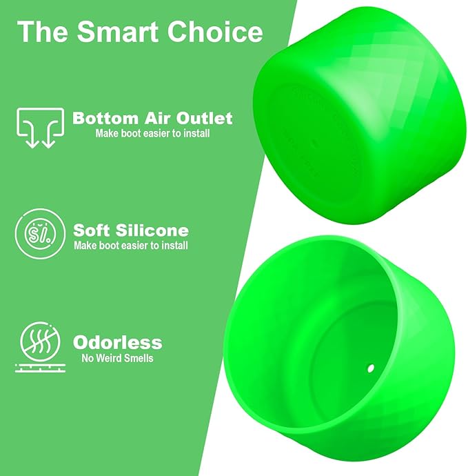 2PCS Silicone Water Bottle Boot for Owala 24oz 32oz 40oz, Anti-Slip Protective Sleeve Bottom Bumper Protector for FreeSip, Twist, and Flip Stainless Steel Water Bottles