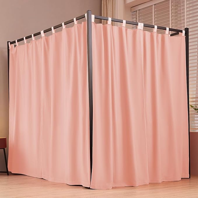 Akiky Canopy Bed Curtains 4 Corner Bed Canopies Pink Canopy Curtains Panel 8 Drapery Panel Curtain for All Bed Sizes