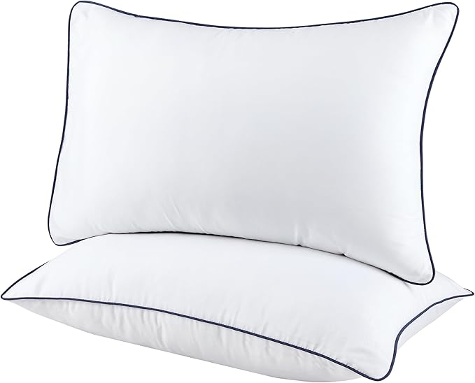 Bed Pillows | Luxurious Adjustable Microfiber Polyester Pillow | Premium Super Soft Pillow | (Queen, Size - Pack of 2) Breathable Pillow Suitable Back Stomach or Side Sleepers
