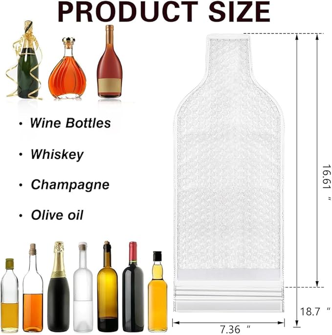 4 PCS Wine Bottle Travel Protector Bags for Airplane, Resealable Wine Sleeves Skins for Travel, Wine Carrier for Suitcase, Wine Shipping Box Packaging for Air Travel Luggage Accessories