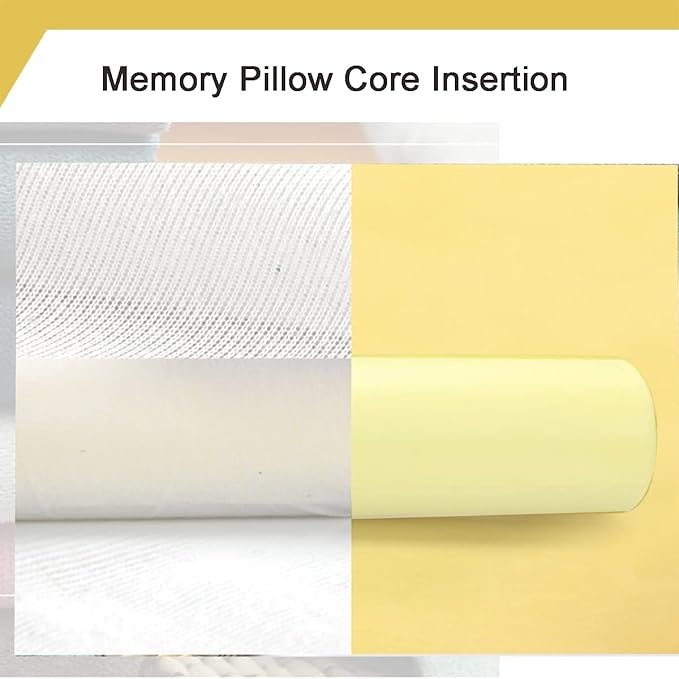 Cylinder Round Memory Foam Support Pillows 24X6 Cervical Neck Roll Pillow with Pillowcase Soft, Comfortable and Breathable for Sleeping, Chair, Car, Sofa，Travel Light Coffee