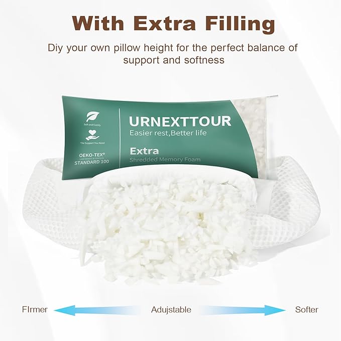 Memory Foam Knee Pillow for Side Sleepers, Between Legs Pillow, Soothing Relief for Sciatica Back HIPS Knees Joints, with Inner Pillowcase and Extra Foam Filler, White