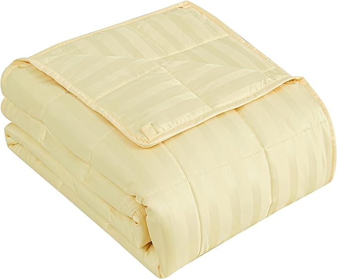 Weighted Blanket,3lbs Heavy Weighted Blanket 36"x48" Breathable Cooling Blanket, Summer Blankets Ultra Soft Comfort Blanket with Glass Beads for All-Season (Yellow)