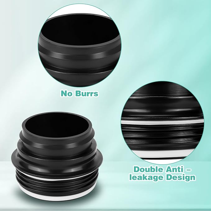 2PCS Bottle Adapter for Cirkul to YETI Rambler | BPA Free Plastic, Food Grade Silicone Fits for YETI Rambler Water Bottles(Black)