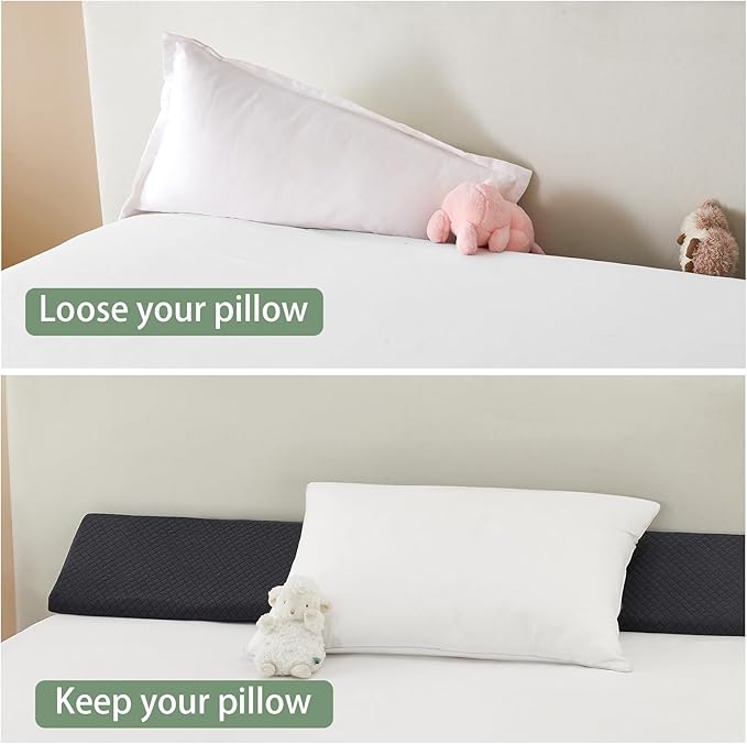 Twin Size Bed Wedge Pillow - for Headboard Gap/Headboard Pillow/Mattress Wedge /Bed Gap Filler (39"x10"x6") - Bloster Triangle Pillow for Sleeping To Fill Gap (0-8") Between Headboard and Mattress