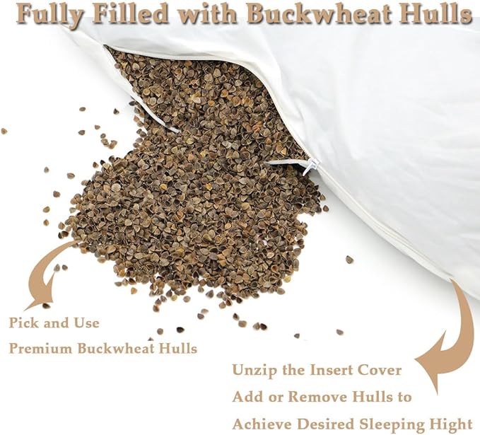 Buckwheat Pillow for Sleeping, Adjustable Firm Support Neck Roll Pillow, Cervical Pillow for Back Sleepers, Cylinder Buckwheat Hull Pillow, Patchwork Orange Yellow Green Pillowcase,16x5