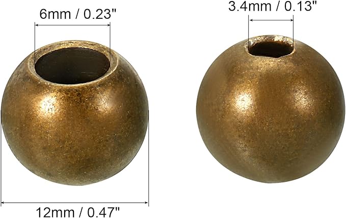 MECCANIXITY Pull Cord Tassels Window Blind Extender Chain Drop Knobs Ball Pull Ends Bronze, for Curtain Blinds Shades Light Ceiling Fan Pull Switch, Pack of 12