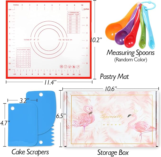 Kids Cooking and Baking Set 40 Pcs with Gift Box, Real Kitchen Utensils Kit for Children Toddlers Teens, Gift for Girls&Boys, Nonstick Rolling Pin Silicone Pastry Mat Cupcake Molds