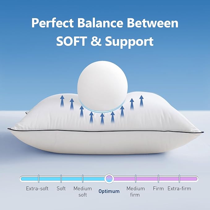 Goose Down Bed Pillow, King Size Bed Pillows for Sleeping, Ultra-Soft 750 Fill-Power Hotel Collection Pillow for Back, Stomach or Side Sleepers (20 * 36,Pack of 1)