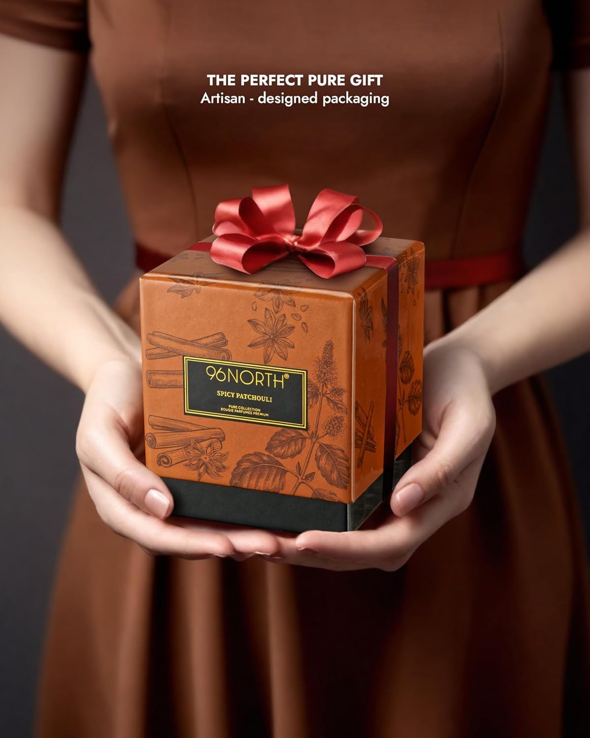 96NORTH | Spicy Patchouli Candle | 100% Soy Wax | One Wick Candle Jar | Non Toxic | Up to 35 Hours Burning Time | Aromatherapy Gift for Men and Women