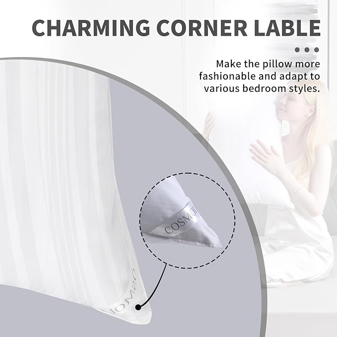 Cosmoluxe Bed Pillows for Sleeping 4 Pack, Hotel Collection Down Alternative Pillows Queen Size (20"x28") Set of 4 for Back, Stomach or Side Sleepers