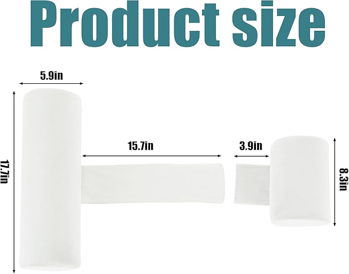 HOMBYS Memory Foam Sleep Position Training Pillow, Body Bolster Supportive Trainer Pillow for Back Sleeper Side Sleeper, Adjustable Body Pillow - White