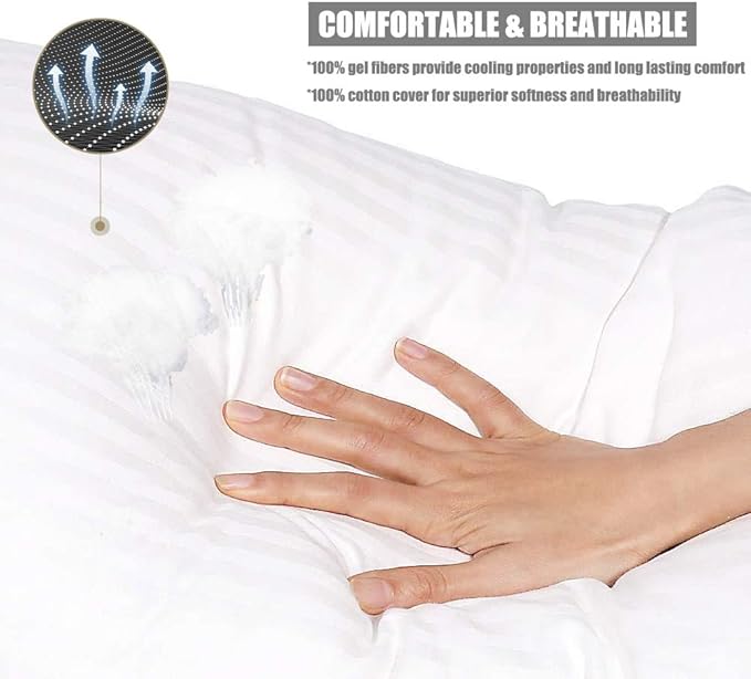 Bed Pillows for Sleeping: Queen Size Microfiber Pillows 2 Pack - Ultra Soft Breathable Down Alternative Pillows - Hotel Luxury Collection Pillows for Back Stomach or Side Sleepers (Queen)