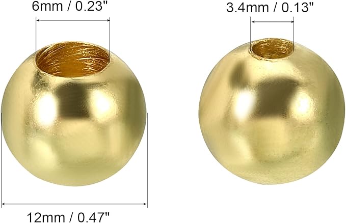 MECCANIXITY Pull Cord Tassels Window Blind Extender Chain Drop Knobs Ball Pull Ends Gold Tone, for Curtain Blinds Shades Light Ceiling Fan Pull Switch, Pack of 8