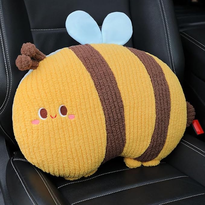Bee-Shaped Car Lumbar Pillow Back Support Pillow for Car -1 PCS
