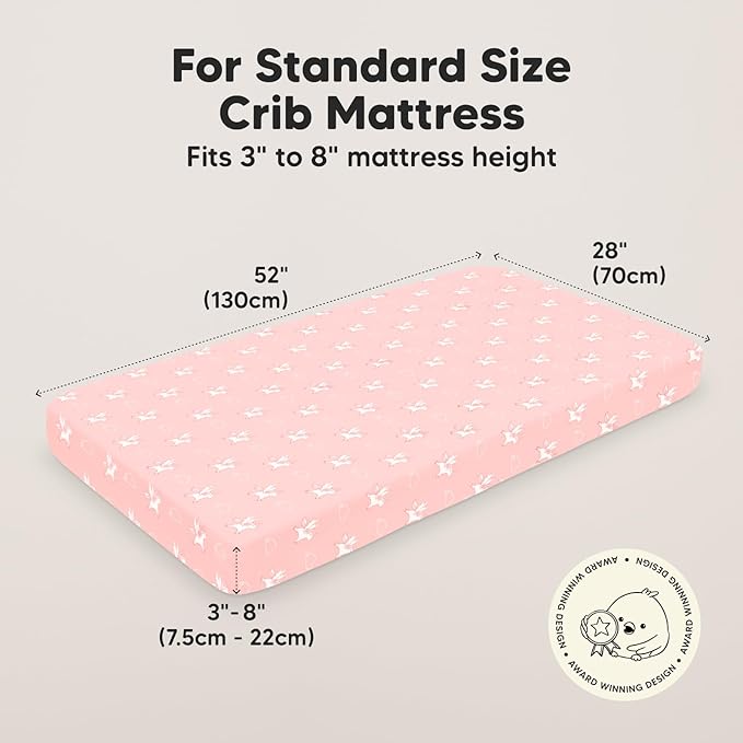 2-Pack Crib Sheets for Boys,Girls - Viscose Derived from Bamboo Fitted Crib Sheet, Organic Baby Crib Sheets, Crib Mattress Sheet,Toddler Bed Sheets,Baby Sheets for Crib Fitted Sheets(Dreamland)