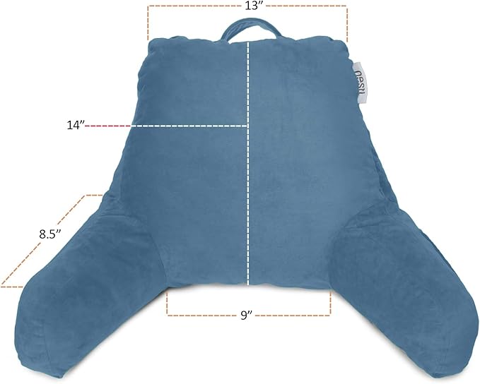 Nestl Reading Pillow for Kids, Small Bed Pillow, Back Pillow for Sitting in Bed, Memory Foam Chair Pillow, Reading & Bed Rest Pillows, Blue Heaven Back Pillow for Bed, Arm Pillow with Pockets