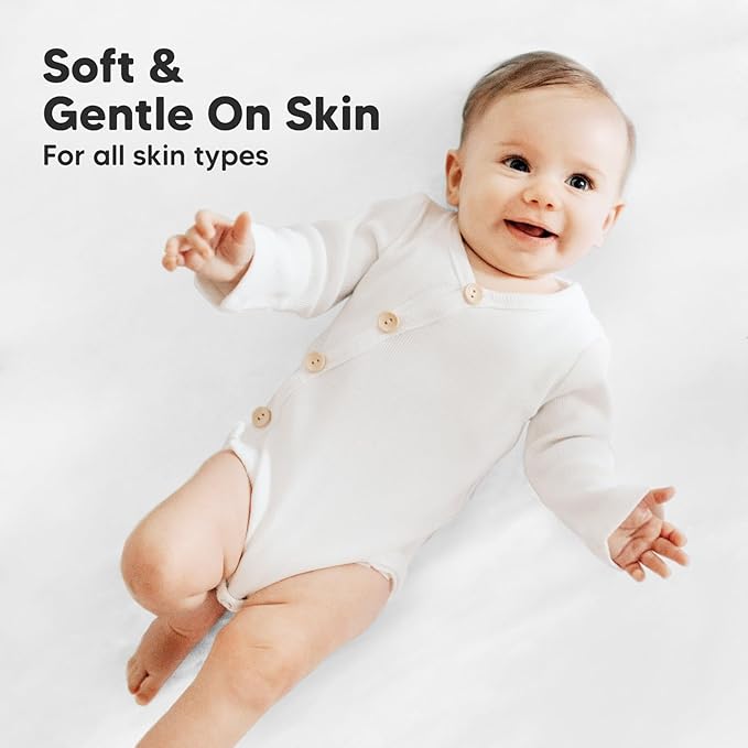 2-Pack Mini Crib Sheets Fitted, Pack and Play Sheets - Organic Cotton Pack N Play Sheets for Pack and Play Mattress, Playard Baby Crib Sheets, Jersey Crib Sheets Neutral for Boys,Girls (Soft White)