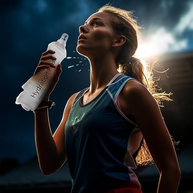 250ml Soft Flask, TPU Collapsible Soft Water Bottle for Hydration Pack, Running Vest, Folding Water Bottle for Hiking Cycling Climbing-1Pcs, White