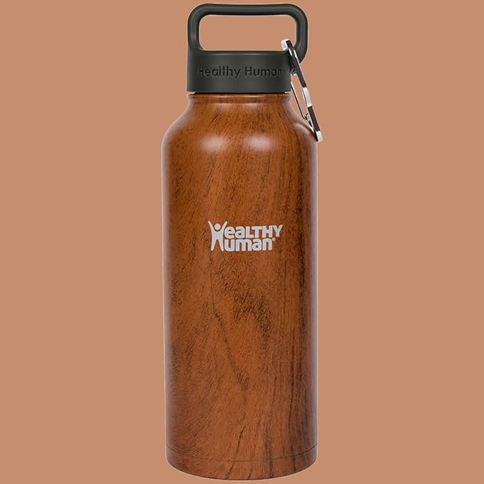 32oz Healthy Human Bottle Bundle with Insulated Bottle, Straw Lid & Bumper Boot - 32oz Harvest Maple Wood