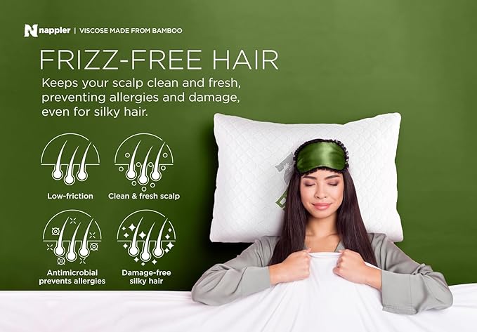 Cooling Pillow for hot Sleepers -Bed Pillows Standard Size Premium Set of 2 - Adjustable Shredded Memory Foam - Medium to Firm Pillows for Back, Stomach & Side Sleepers - Washable Cover