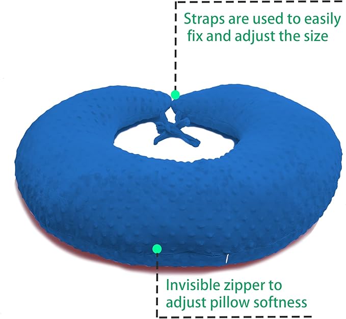 Professional Gaming Pillow for Lap; Arm Rest Pillow Gaming Lap Pillow with Crochet Support - Eliminate Pain in Gaming (Light Blue)