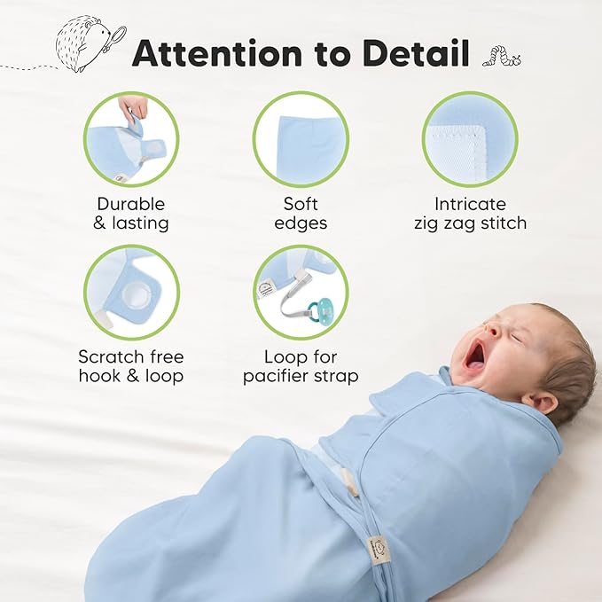 3-Pack Organic Baby Swaddle Sleep Sacks - Newborn Swaddle Sack, Ergonomic Baby Swaddles 0-3 Months, Swaddles for Newborns, Baby Sleep Sack, Baby Swaddle Blanket Wrap,Baby Essentials (ABC Land Cloud)