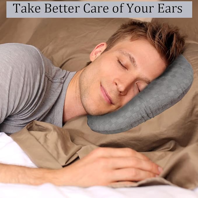 Ear Piercing Pillow for Side Sleepers with an Ear Hole for CNH and Ear Pain Ear Inflammation Pressure Sores, Cotton O-Shaped Side Sleeping Pillow, Ear Guard Pillow