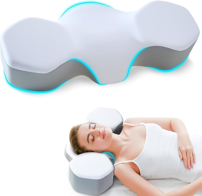 Arts wish Memory Foam Cervical Pillow for Pain Relief, Breathable Ergonomic Bed Pillow with Cooling Pillowcase, Cervical Neck Pillow for Side Back Stomach Sleepers