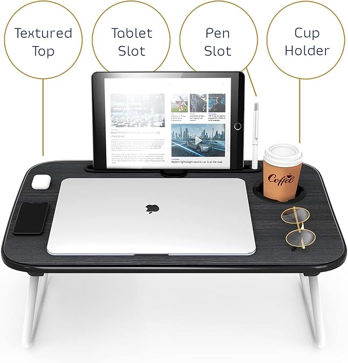 Nestl Reading Pillow with Portable Lap Desk Stand for Laptop 22x14”, Cut Plush Striped Back Pillow, Back Support Pillow, Shredded Memory Foam Bed Rest Pillow with Arms for Kids & Teens, Medium - Teal