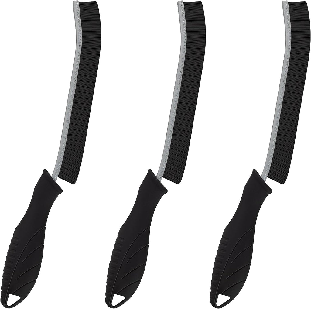 Cleaning Brush - 3 Pcs Hard Bristle Crevice Cleaning Brush, Grout Brush, Scrub Brush for Tile Grout Crevice, Gap Cleaning Tools for Bathroom Kitchen Toilet Window Track (3, Black)