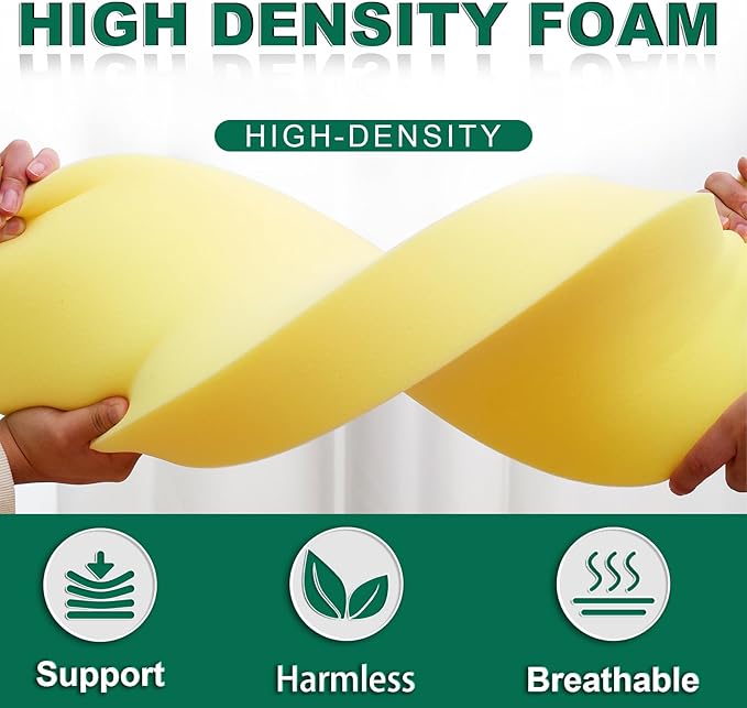 2PCS Neck Pillows for Side Sleepers, Foam Pillows for Sleeping, Head Pillow, Waterproof Faux Leather, Easy to Clean 18x8x3IN / 45x20x8CM (Black)