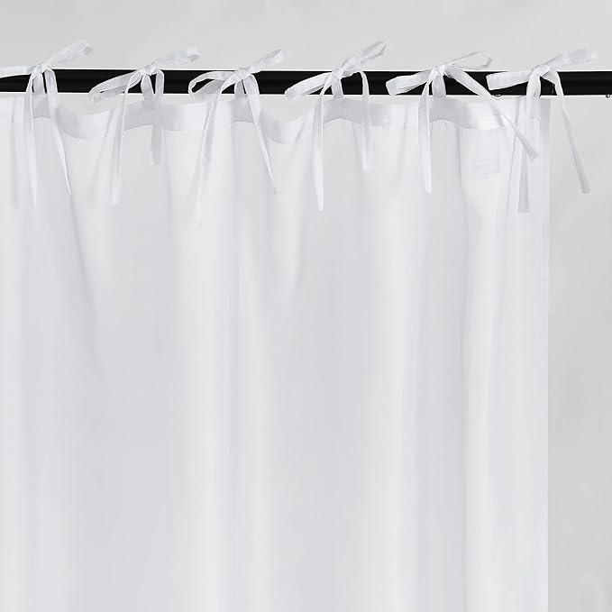 KGORGE Canopy Bed Sheer Curtains for Queen/King/Twin/Full Size, 8 Panels for Girls Boys Adults Bed, Home Bedroom Decor (White, 45 inch Width X 84 inch Length)