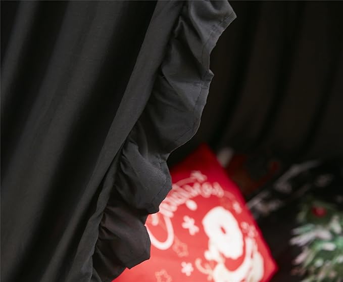 VETHIN Bed Canopy for Girls Kids,Princess Round Dome Children Dreamy Mosquito Net Bedding Girls Room Castle Play Tent Hanging House Decor Reading Nook Canopies (Black)