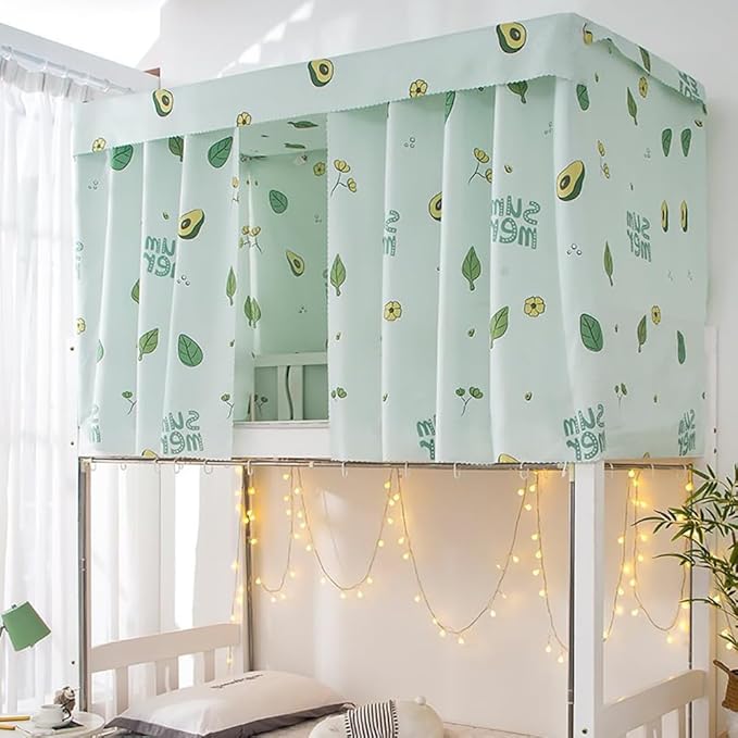 HAOZAIKEJI Dormitory Room Bunk Bed Curtains Blackout Privacy Canopies Lightproof Dustproof Bed Curtain Students Shading Bedding for Loft Bed Single Sleeper